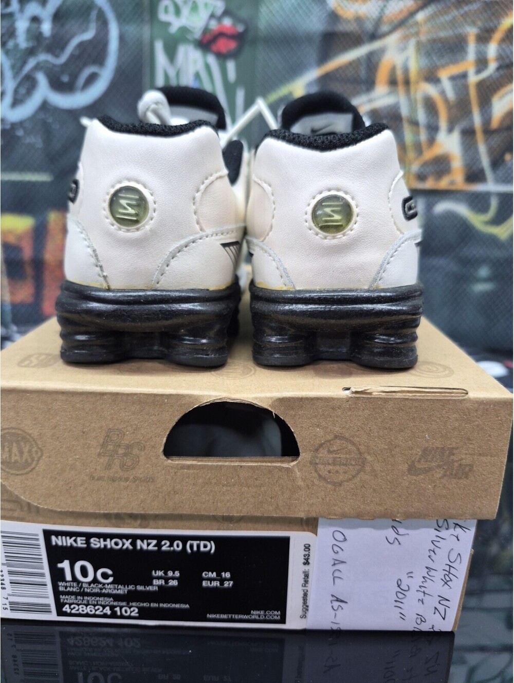 Nike Shox NZ 2.0 (TD) Ivory Low Top Leather Sneakers US 10c 🔥2011 RELEASE, NEW - Picture 3 of 9